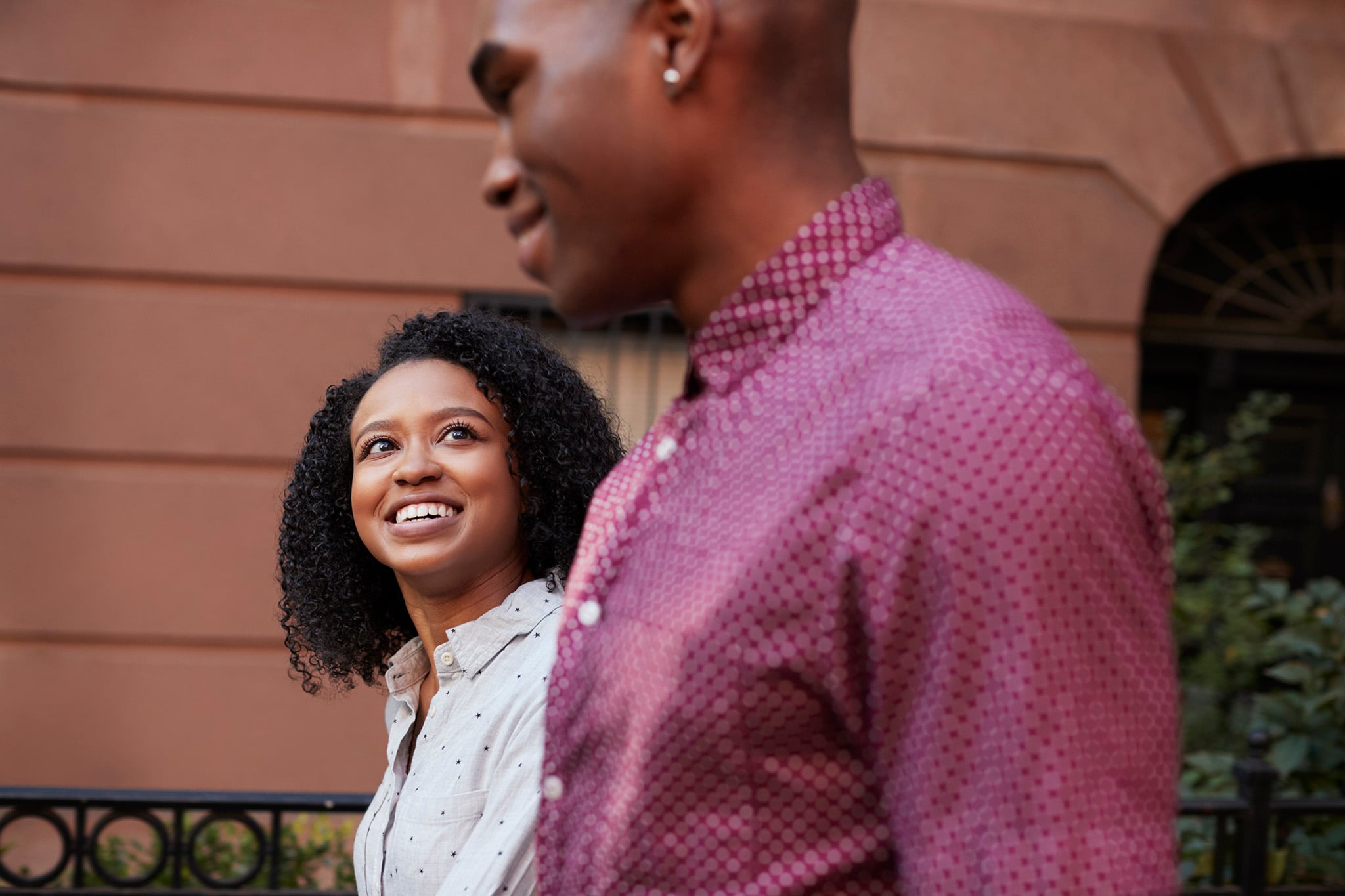 young couple walking